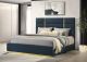 Ines 56-inch Fabric Upholstered Queen Panel Bed Navy
