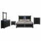 Ravenne 5-piece Velvet Upholstered Eastern King LED Bedroom Set Black