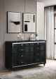 Ravenne 8-drawer Velvet Upholstered LED Dresser Cabinet Black