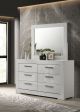 Ives 6-drawer Dresser and Mirror White High Gloss