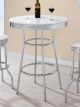 Retro Round 30-inch 1950's Bistro Pub Height Bar Table White