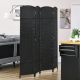  Folding Room Divider Screen 4 Panel 5.6 ' Tall Privacy Screen Freestanding Room Partition for Home Office, Black
