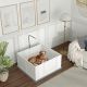  Whelping Box for Puppies with Pee Pad, Pig Rail, Adjustable Door for Small, Medium & Large Breed Dogs Birth, 41