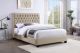 Chloe Upholstered Full Panel Bed Oatmeal