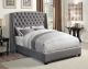 Pissarro Upholstered Eastern King Wingback Bed Grey