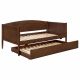 Bozeman Wood Twin Daybed With Trundle Medium Walnut