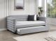 Patricia Boucle Upholstered Twin Day Bed with Trundle Grey 