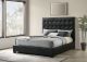 Medley Genuine Leather Queen Panel Platform Bed Black
