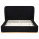 Blaire Upholstered Eastern King Wingback Platform Bed Black