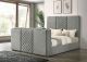 Tara 61-inch Upholstered Eastern King Panel TV Bed Grey