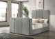 Tara 61-inch Upholstered Queen Panel TV Bed Grey