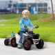 Aosom 6V Electric Toy Car with Back Trailer, Forward Backward, Wear-Resistant Wheels for Ages 18-36 Months, White