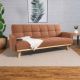 Kourtney Upholstered Tufted Convertible Sofa Bed Terracotta