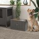  Elevated Dog Bowls with Storage Cabinet Containing Large 44L Capacity, Gray