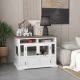  Dog Kennel Furniture Side End Table with Storage, Double Doors for Small and Medium Dogs, White