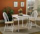 5-piece Square Dining Set Natural Brown and White
