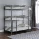 Maynard Metal Twin Triple Bunk Bed Gunmetal