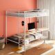 Bettoni Metal Full Over Twin Workstation Bunk Bed Matte White