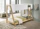 Wyatt Wood Twin Over Twin Bunk Bed White and Natural 