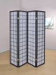 Roberto 4-Panel Room Divider Folding Shoji Screen Black