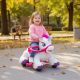 Qaba 12V Unicorn Ride on Horse with Carrot Toy, Comb, Animal Sounds, for Girls Boys Aged 1.5-3 Years Old