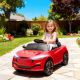 Qaba 12V Kids Ride On Car, Licensed Ford Mustang Mach-E Electric Car with Remote Control, LED Light, Music,Red