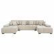 Cannella U-Shaped Double Chaise Upholstered Sectional Sofa Beige