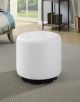 Bowman Round Upholstered Tufted Swivel Ottoman White