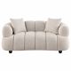 Whitney Contemporary Channel Tufted Woven Fabric Upholstered Loveseat