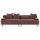 Elizabeth Corduroy Upholstered Extra Long Sofa Wine Red