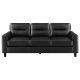 Scotland Faux Leather Upholstered Track Arm Sofa Black