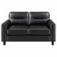 Scotland Faux Leather Upholstered Track Arm Loveseat Black