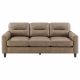 Scotland Faux Leather Upholstered Track Arm Sofa Brown