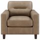 Scotland Faux Leather Upholstered Track Arm Chair Brown