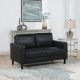 Ruth Upholstered Track Arm Loveseat Black