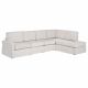 Delmar Velvet Upholstered Sectional Sofa Skirted Base Latte