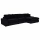Blaine Upholstered Reversible Chaise Sectional Sofa Black