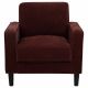 Ruth Fabric Upholstered Track Arm Accent Chair Rust Red