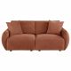 Elysia Chenille Upholstered Modular Lounge Loveseat Coral