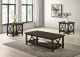 Rachelle 3-piece Rectangular Coffee Table Set Deep Merlot