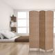  6' Tall Wicker Weave 3 Panel Room Divider Wall Divider, Natural Wood