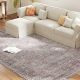  Machine Washable Area Rug 8x10, Non-Slip Traditional Flower Print Floor Carpet for Living Room, Bedroom, Gray andBrown