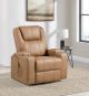 Armstrong Upholstered Power Lift Massage Recliner Camel