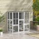  Outdoor Cat House Big Catio Wooden Feral Cat Shelter Enclosure with Large Spacious Interior, 6 High Ledges, Weather Protection Asphalt Roof, 71