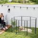  39 Inch Exercise Pen, Heavy Duty Dog Playpen, 8 Panel Metal Pet Fence for Medium and Large Dogs, Black