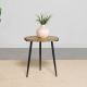 Pilar Round Solid Wood Top End Table Natural and Black