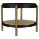 Arini Round End Side Table With Storage Shelf Black