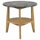 Bradley Round SmartTop End Side Table Grey and Natural