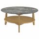 Bradley Round SmartTop Cocktail Coffee Table Grey and Natural