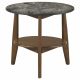 Bradley Round SmartTop End Side Table Smokey Grey and Dark Brown